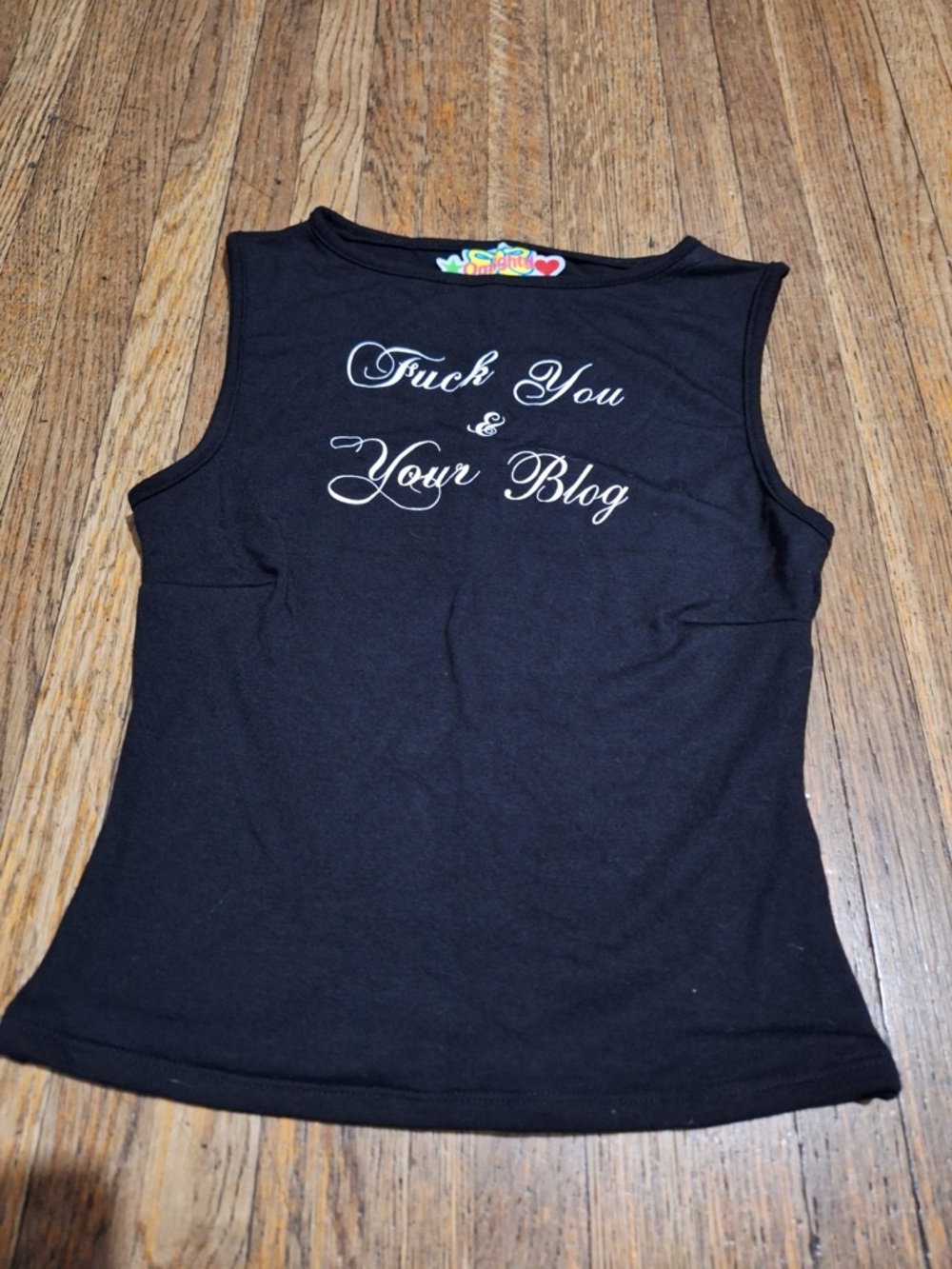 omighty Black Graphic Statement Tank
